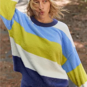 Aerie Fluffy Striped Oversized Sweater thumbnail 2