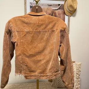 POL Frayed Hem Vintage Inspired Teddy Bear Brown Cropped Corduroy Jacket S thumbnail 9