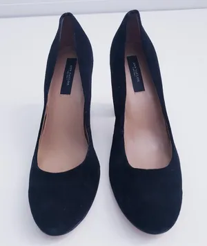 Ann Taylor Glitter Chunky Round Toe Heels thumbnail 3