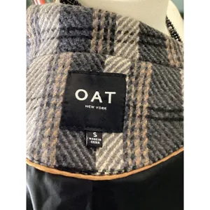 OAT New York Women Small Grey Plaid Cropped Fringe Hem Jacket 9057-GQ thumbnail 4