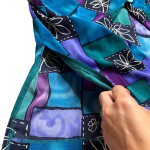 🌀Barbara Gerwit Colorful Patchwork Cardigan Jacket Multicolor XL Retro Boho Top🌀 Blue thumbnail 4