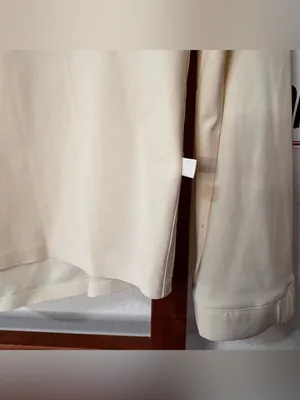 Lululemon Button Down Long Sleeve Top Panel Back Ivory Cream thumbnail 3