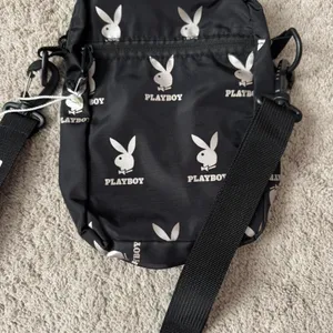 Playboy Bunny Logo Crossbody Bag Black White Nylon Shoulder Bag thumbnail 1