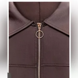 Zara NWT brown satin collared jacket thumbnail 7