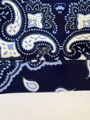 Splits59 Navy and Light Blue Paisley Racerback Sports Bra thumbnail 5