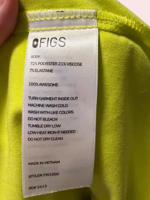 Figs Yellow Catarina Technical Scrub Short Sleeve V-Neck Pocket Top thumbnail 4