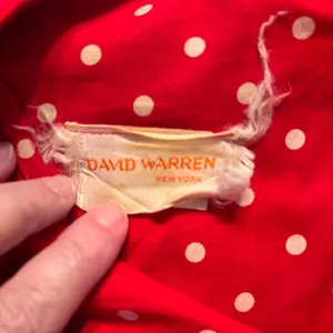 Vintage David Warren Short Dress Red w/White Polka Dots Size 12 Made‎ in USA thumbnail 3