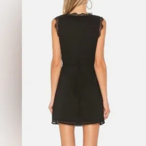 L’Academie Jade Wrap Lace Edge Mini Black Dress Revolve size XS $200 thumbnail 3