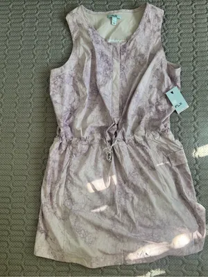 Sleeveless Lavender Tie-Waist Mini Dress with Pockets thumbnail 2