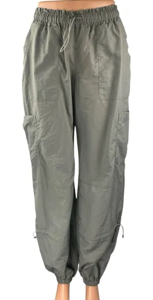 NEW White Fox Green Tapered Baggy Trousers Cargo Windbreaker Jogger Pants Sz XS thumbnail 1