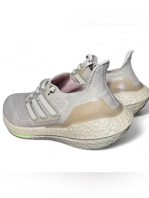 adidas woman Light Beige Knit Running Sneakers thumbnail 5