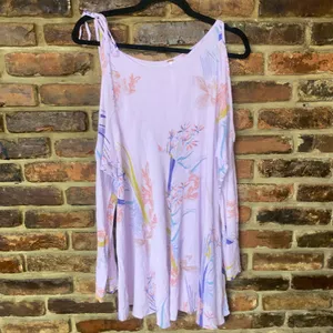 Free People Lavender Lilac Purple Floral Clear Skies Tunic Mini Dress Size Small thumbnail 2