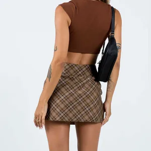 Princess Polly Brown Plaid Mini Skirt*NEW‎ thumbnail 3