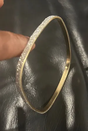 Gold Tone Rhinestone Square Bangle Bracelet thumbnail 1