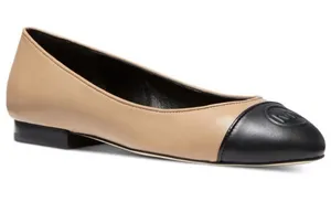 MICHAEL Michael Kors Dylyn Logo Ballet Flat Toffee Black size 9 thumbnail 1