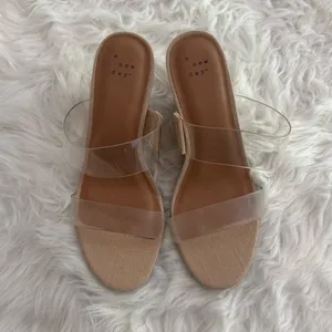 A New Day Ansel Double Band Open Toe Wedge Heels Size 8 thumbnail 2
