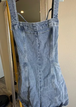 Blue Blush Denim Romper thumbnail 3