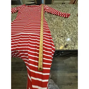 Lauren‎ Ralph Lauren Red Striped Drop Waist Dress Size 2 Nautical Square Neck thumbnail 8
