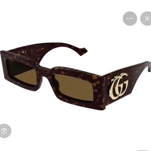 Gucci Brown Tortoiseshell Rectangle Sunglasses GG1425S 002 thumbnail 3
