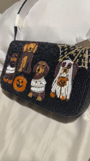 Beaded handmade Halloween purse thumbnail 5