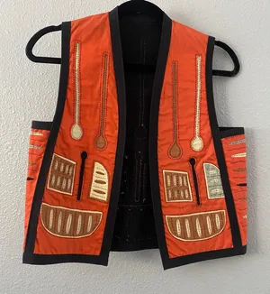 Vintage Handmade Vest Small Embroidered Patchwork Arty Bohemian Boho Retro thumbnail 1