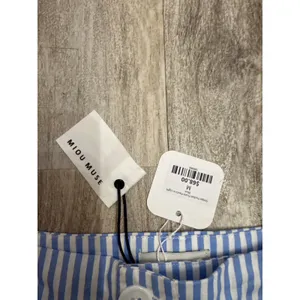 Miou Muse Blue White Striped High Rise Wide Leg Pants New Size Medium thumbnail 5