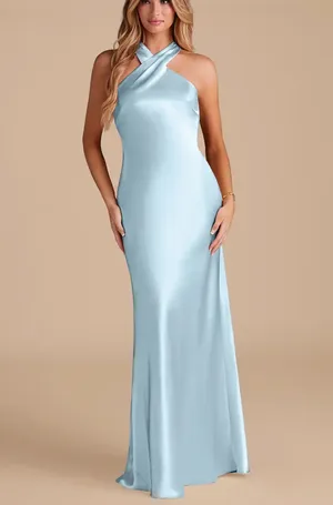 Azazie Satin Blue Dress thumbnail 2