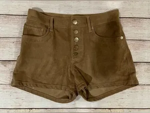 Express Super Soft Micro Suede Button Fly Shorts Size 2 thumbnail 1