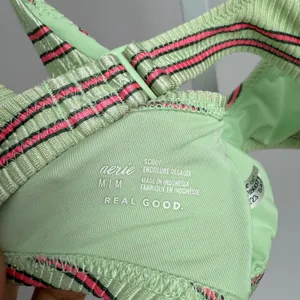 Women's Aerie Striped Bikini Top‎ Size M Green thumbnail 5