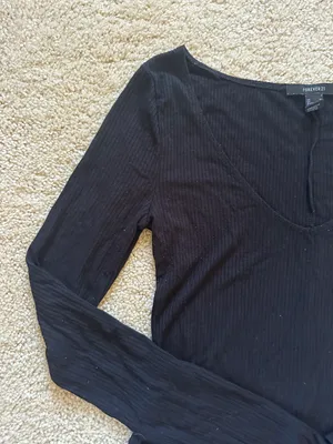 Forever 21 Ribbed V Neck Bodysuit thumbnail 4