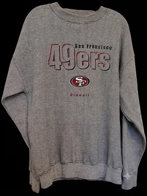 Riddell San Francisco 49ers Houndstooth Crewneck Sweatshirt NFL Gray Black White thumbnail 11