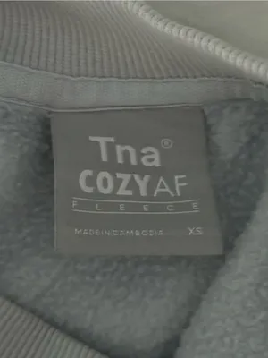 Aritzia Tna Cozy Fleece Crew in Plein Air thumbnail 4