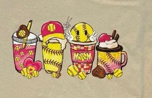 Softball Mom Cups Small Sand Women's Short Sleeve T-Shirt thumbnail 3