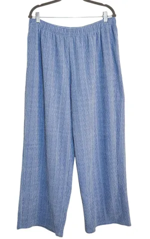 Offline by Aerie Light Blue Cable Knit Wide Leg Lounge Pants Size XL Long thumbnail 1