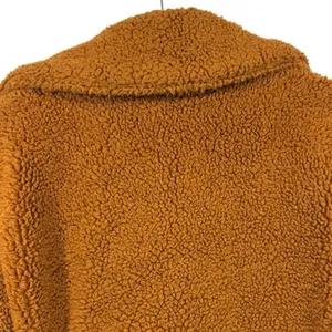 Free People Womens Teddy Peacoat Rust Orange Faux Fur Sherpa Jacket Size XS thumbnail 7