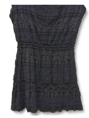 Y2K Max Studio Women’s Black Lace Tiered Ruffle Sleeveless Babydoll Top Shirt S thumbnail 9