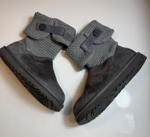 UGG Shaina Sweater Knit Cuff Boots Gray Suede Women's 8 1012534 thumbnail 1