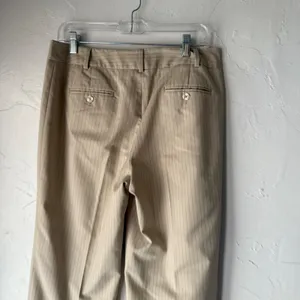 Ann Taylor Y2k Tan Pinstripe Wide Leg Dress Pants 8‎ Interview Outfit Women thumbnail 4