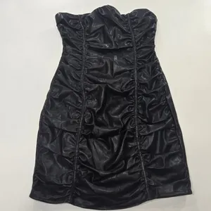 Superdown Lily Ruched Mini Dress in Black Small thumbnail 3