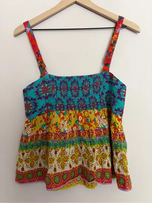 Natural Life Bohemian Patchwork Floral Tank Small thumbnail 5