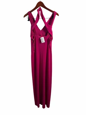 Connected apparel Halter Maxi Dress in Berry Pink 12 NEW thumbnail 3