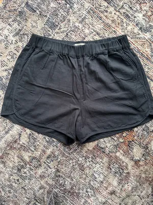Madewell Pull On Shorts in almost black thumbnail 2