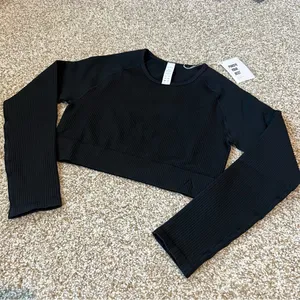 NWT Acta Ribbed Seamless Long Sleeve Shirt in Black Size XL thumbnail 6