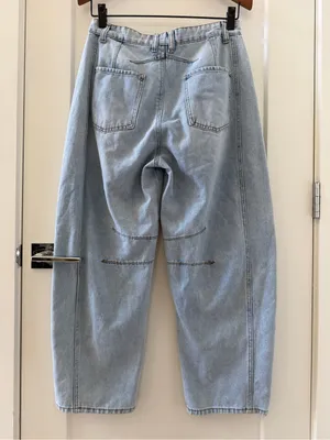SHEIN Woman Baggy Barrel Jeans Casual Light Blue Size 10 thumbnail 5