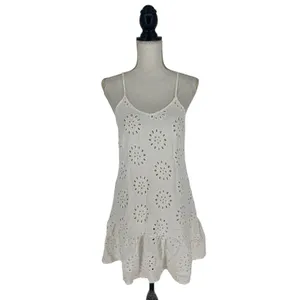 Maaji White Eyelet Spaghetti Strap Swim Cover-Up Dress Size S‎ thumbnail 2