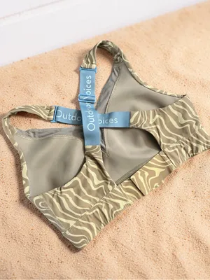 Outdoor Voices pampas Swirl Print Sports Bra - Size S/M D Cup Logo Elastic thumbnail 16