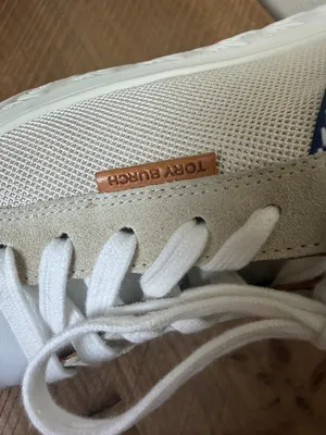 Tory Burch Ladybug Low Top Sneaker Cream & Blue Size 8 thumbnail 5