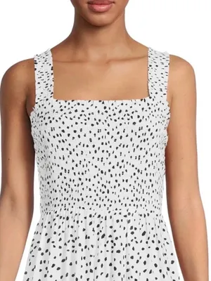Beachlunchlounge White Polka Dot Square-Neck Maxi Dress Large thumbnail 2