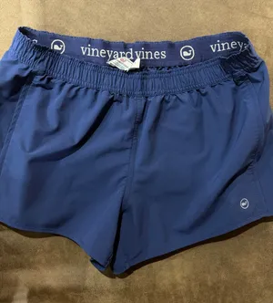 Vineyard Vines Women's Navy Athletic Shorts with Logo Waistband thumbnail 1