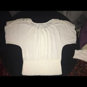 A. Byer‎ White Shirt with Lace Shoulder Det… thumbnail 4
